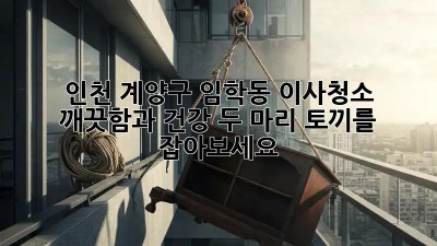 인천 계양구 임학동 이사청소: 깨끗함과 건강, 두 마리 토끼를 잡아보세요! 🐰✨