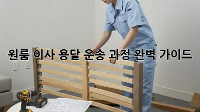 원룸 이사, 용달 운송 과정 완벽 가이드!